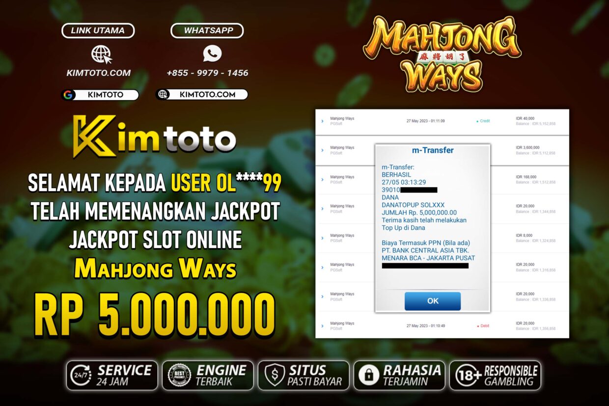 BUKTI PEMBAYARAN MEMBER JP SLOT ONLINE DI KIMTOTO USER ID OL99