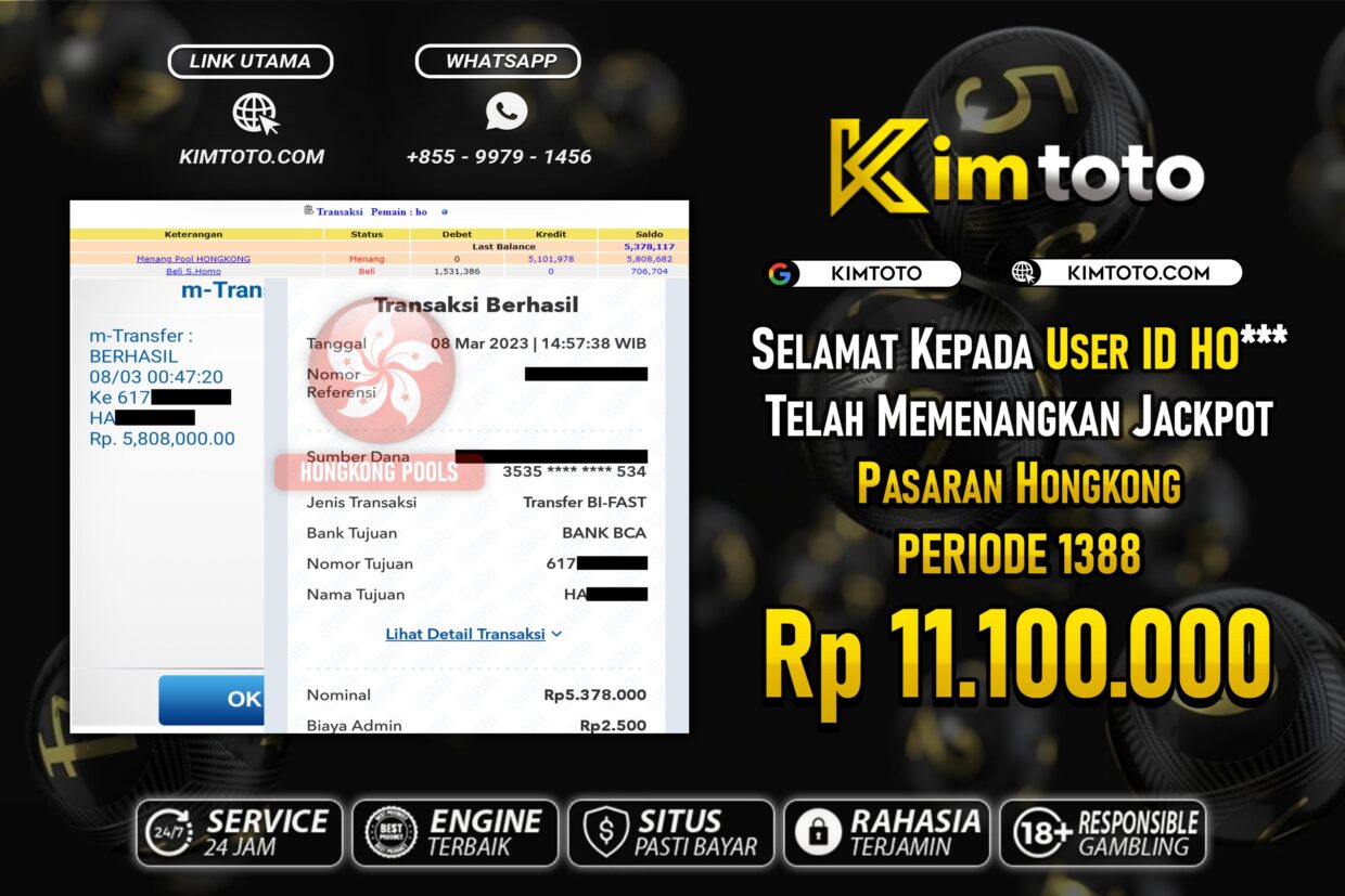 BUKTI PEMBAYARAN MEMBER JP TOGEL HONGKONG DI KIMTOTO USER ID HO