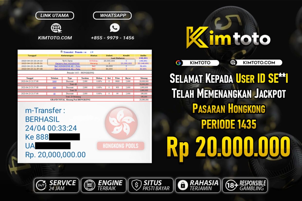 BUKTI PEMBAYARAN MEMBER JP TOGEL HONGKONG DI KIMTOTO USER ID SEI