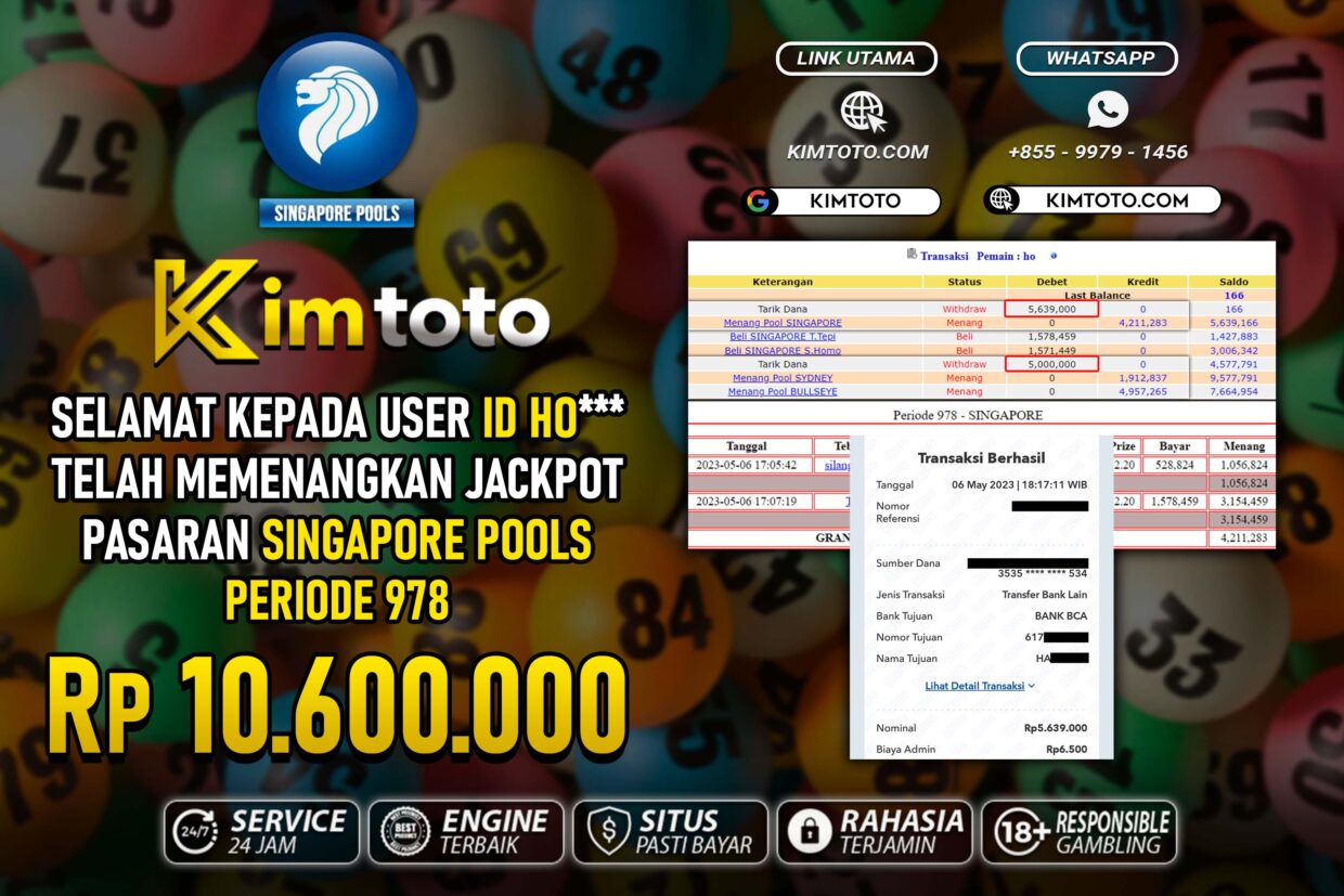 BUKTI PEMBAYARAN MEMBER JP TOGEL SINGAPORE DI KIMTOTO USER ID RO