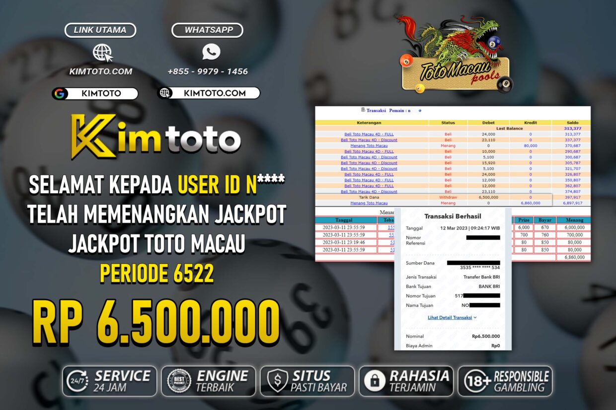 BUKTI PEMBAYARAN MEMBER JP TOGEL TOTOMACAU DI KIMTOTO USER ID N