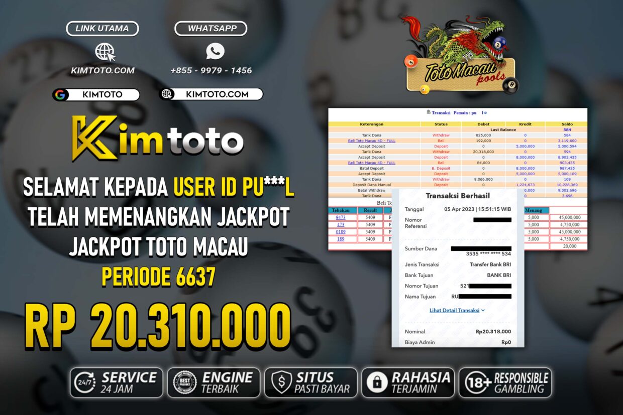 BUKTI PEMBAYARAN MEMBER JP TOGEL TOTOMACAU DI KIMTOTO USER ID PUL