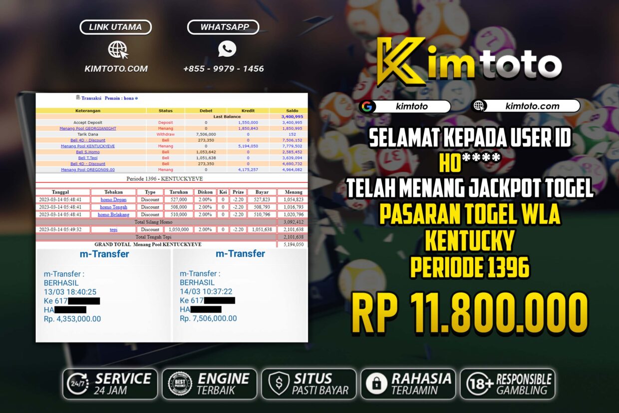 BUKTI PEMBAYARAN MEMBER JP TOGEL WLA DI KIMTOTO USER ID HO