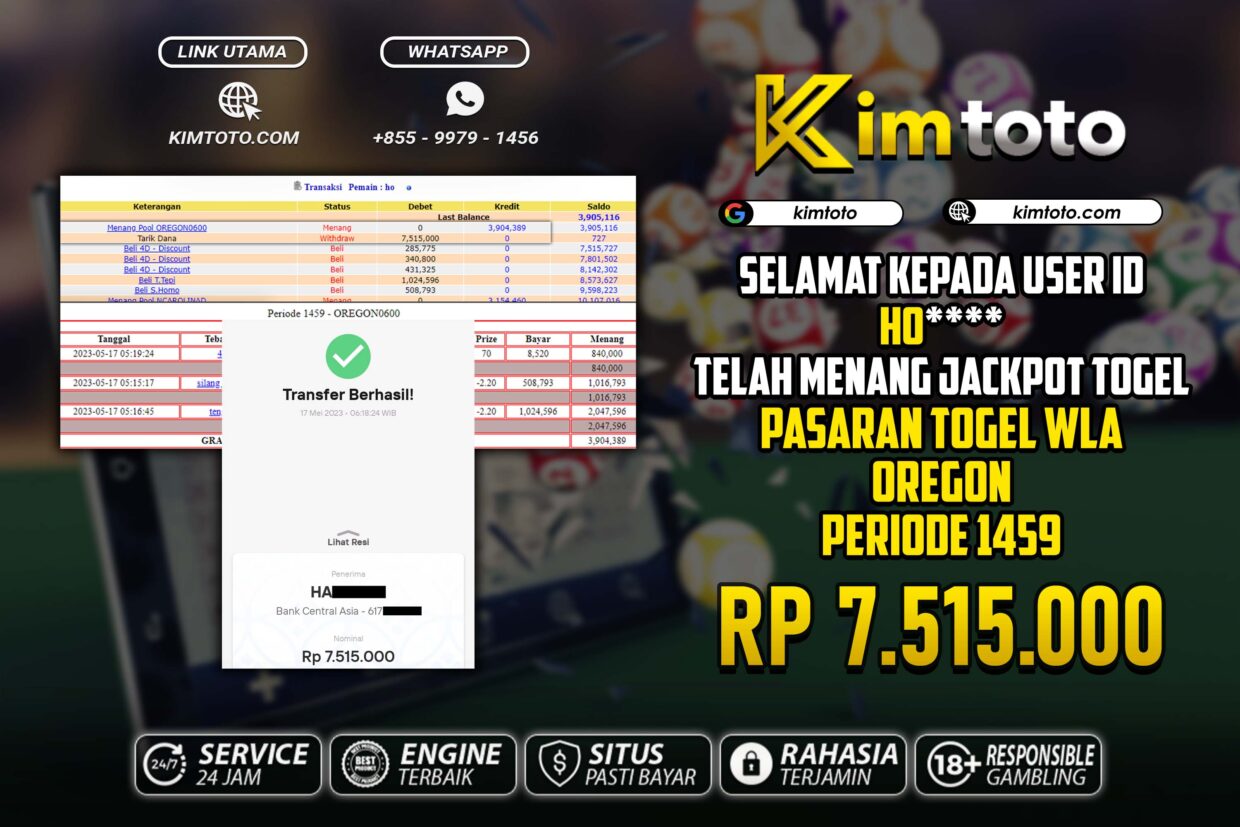 BUKTI PEMBAYARAN MEMBER JP TOGEL WLA DI KIMTOTO USER ID HO