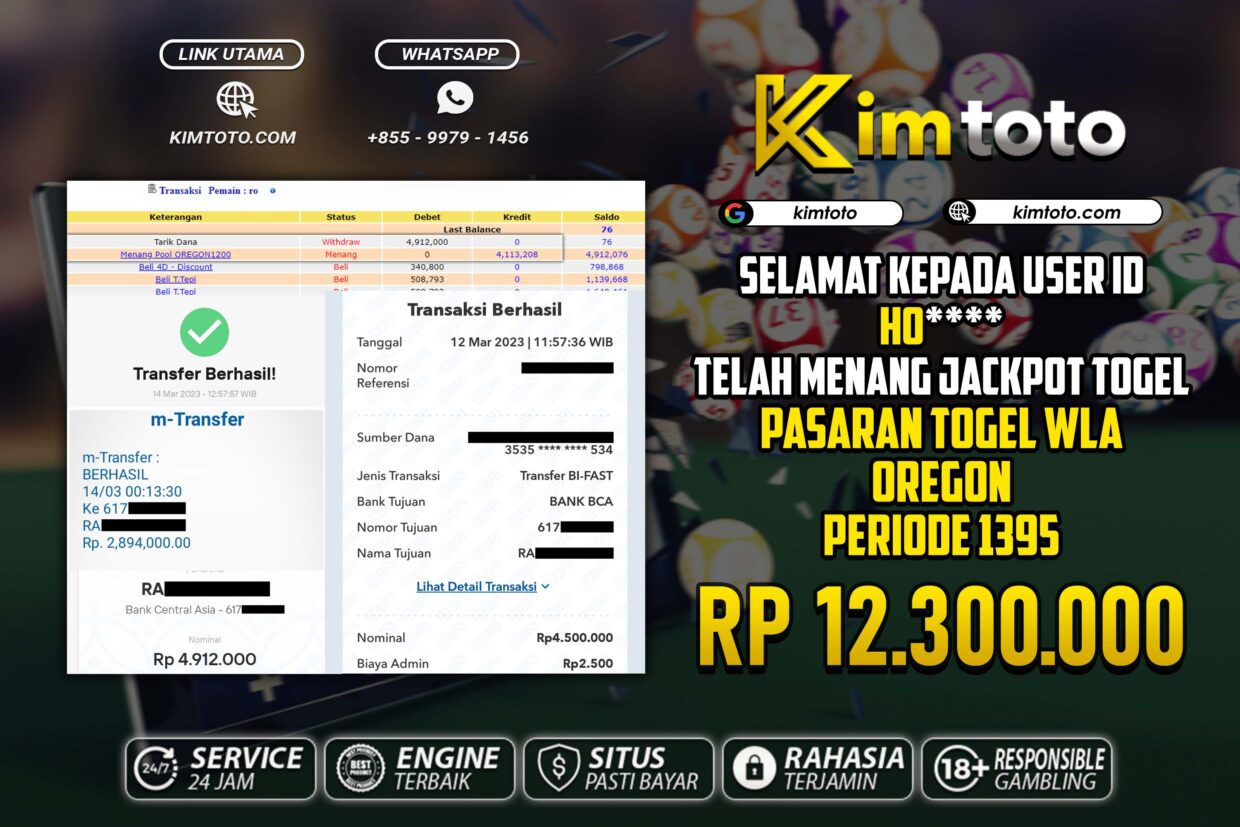 BUKTI PEMBAYARAN MEMBER JP TOGEL WLA DI KIMTOTO USER ID RO