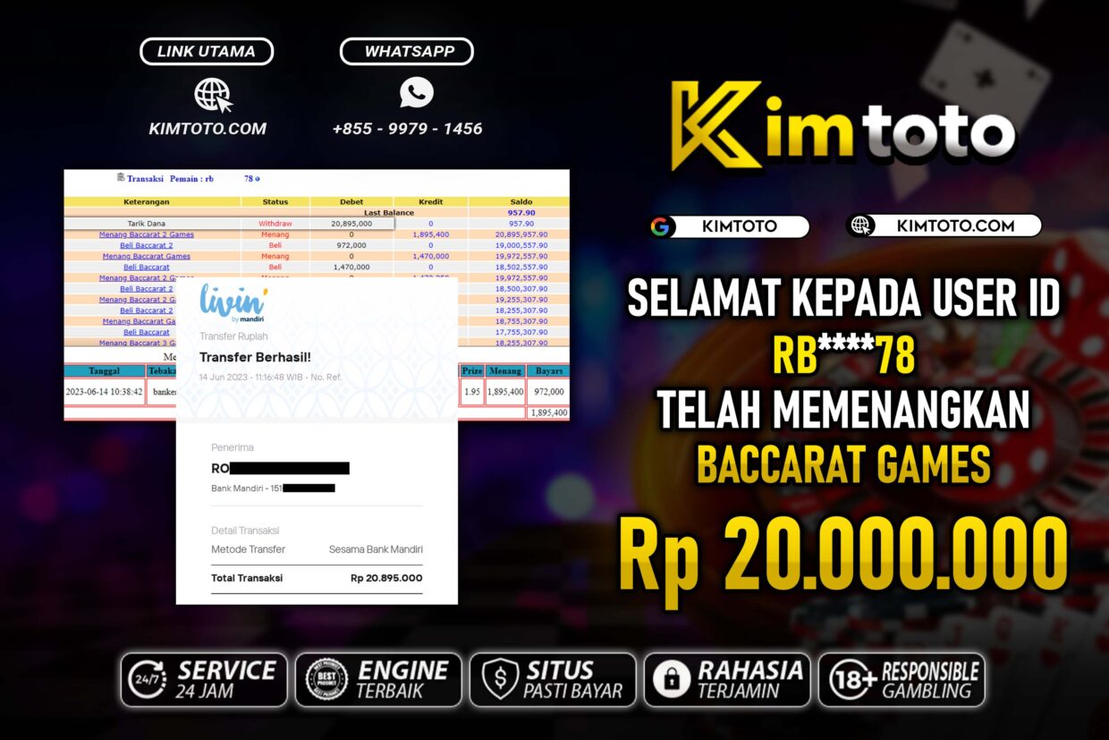 BUKTI PEMBAYARAN MEMBER JP LIVECASINO DI KIMTOTO USER ID RB78