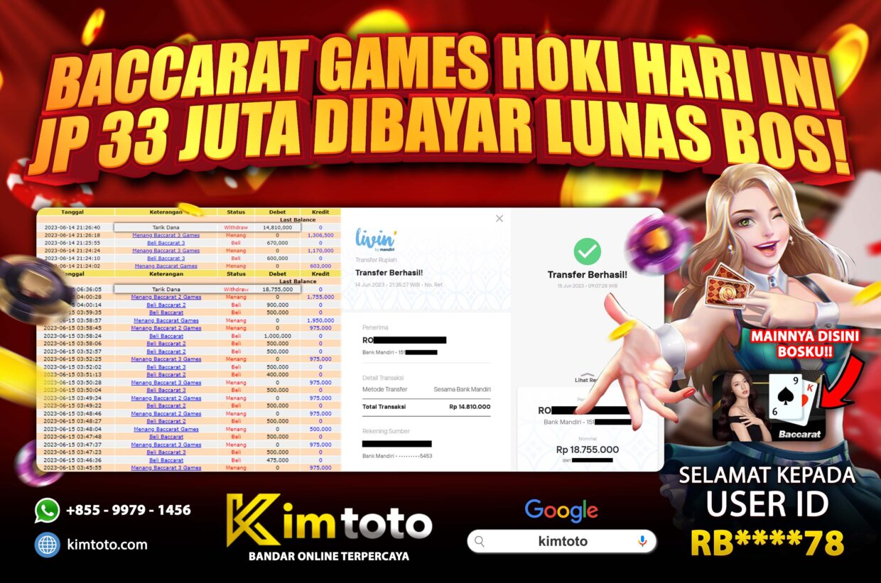 BUKTI PEMBAYARAN MEMBER JP LIVECASINO DI KIMTOTO USER ID RB78