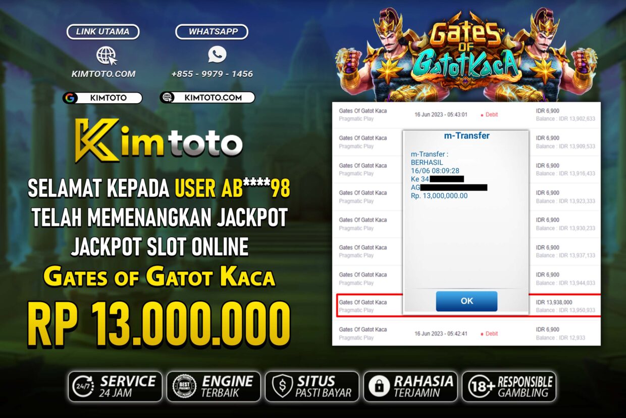 BUKTI PEMBAYARAN MEMBER JP SLOT ONLINE DI KIMTOTO USER ID AB98