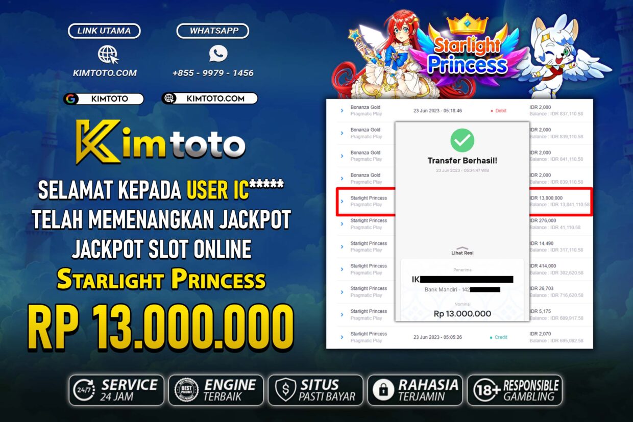 BUKTI PEMBAYARAN MEMBER JP SLOT ONLINE DI KIMTOTO USER ID IC