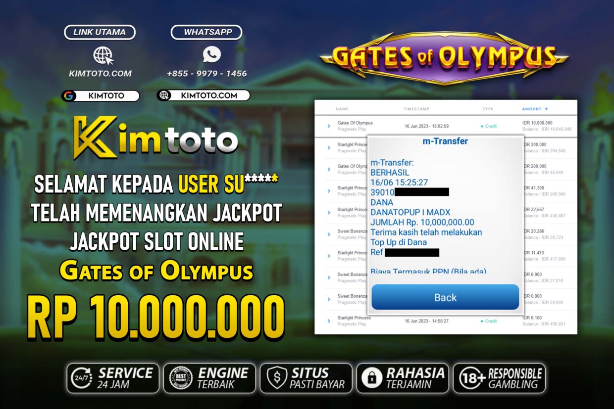 BUKTI PEMBAYARAN MEMBER JP SLOT ONLINE DI KIMTOTO USER ID SU