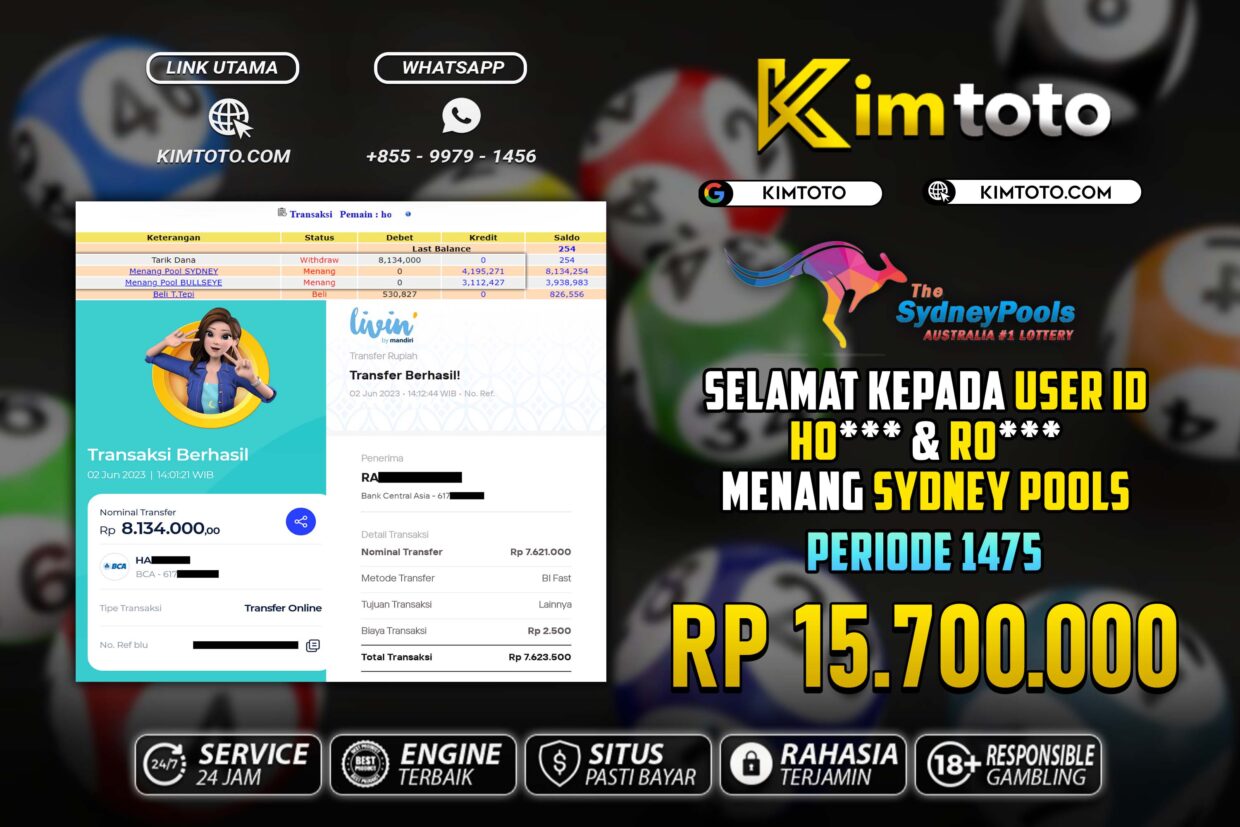 BUKTI PEMBAYARAN MEMBER JP TOGEL SYDNEY DI KIMTOTO USER ID HO