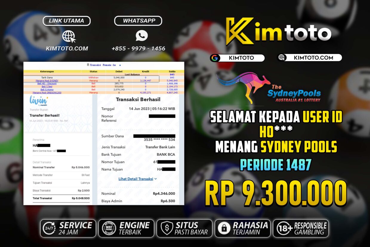 BUKTI PEMBAYARAN MEMBER JP TOGEL SYDNEY DI KIMTOTO USER ID HO