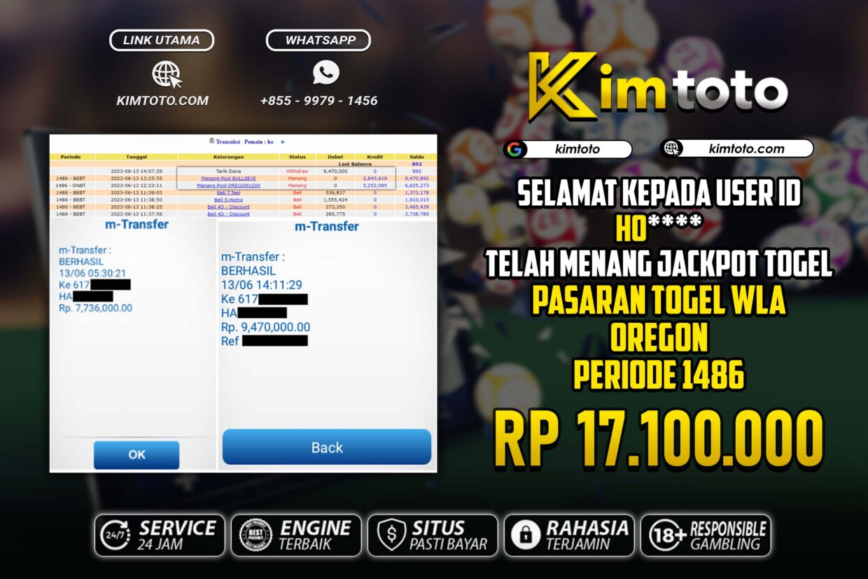 BUKTI PEMBAYARAN MEMBER JP TOGEL WLA DI KIMTOTO USER ID HO