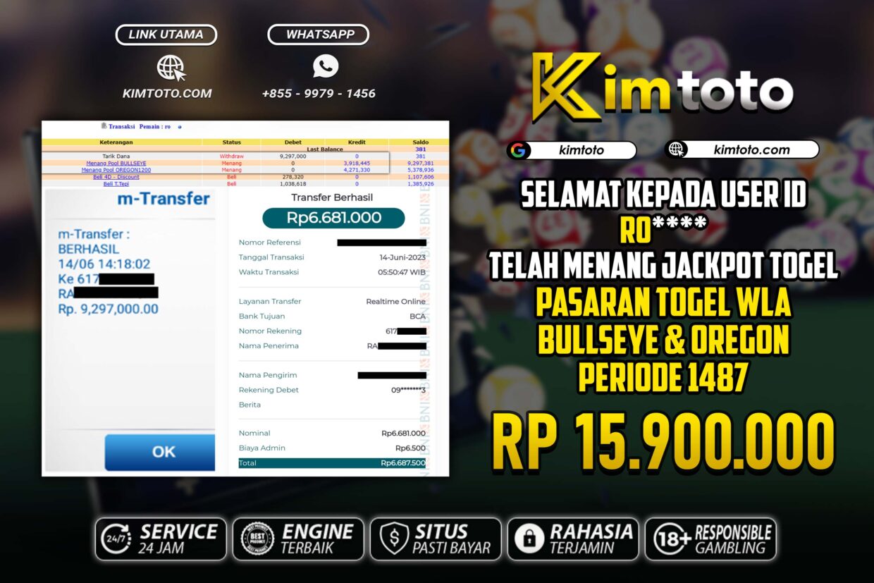 BUKTI PEMBAYARAN MEMBER JP TOGEL WLA DI KIMTOTO USER ID RO