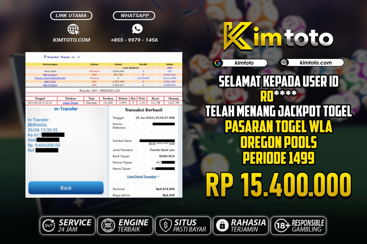 BUKTI PEMBAYARAN MEMBER JP TOGEL WLA DI KIMTOTO USER ID RO