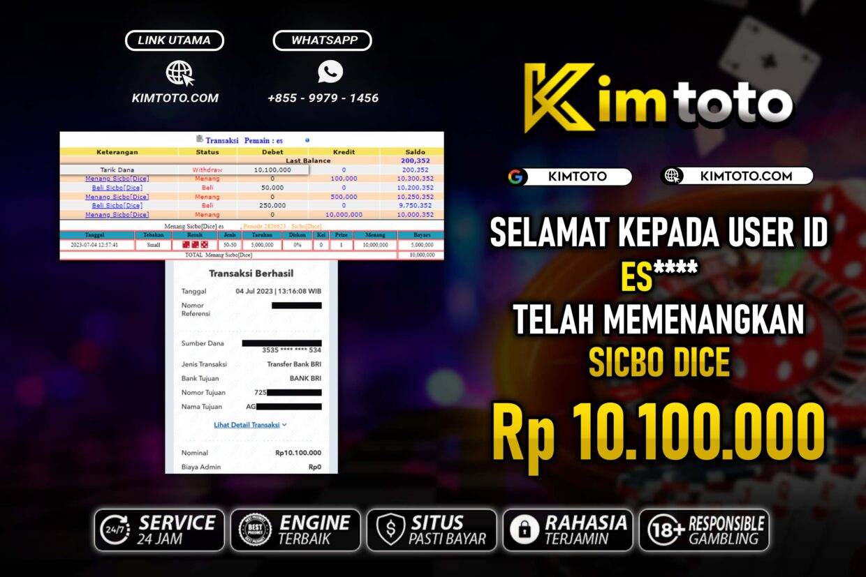 BUKTI PEMBAYARAN MEMBER JP LIVECASINO DI KIMTOTO USER ID ES