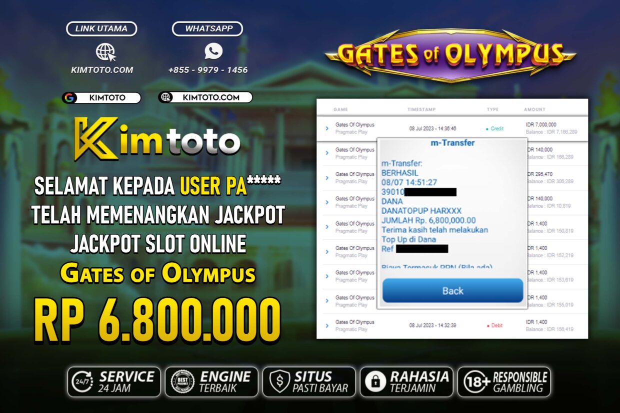 BUKTI PEMBAYARAN MEMBER JP SLOT ONLINE DI KIMTOTO USER ID PA