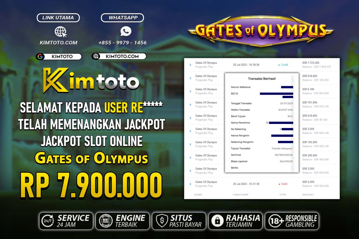 BUKTI PEMBAYARAN MEMBER JP SLOT ONLINE DI KIMTOTO USER ID RE