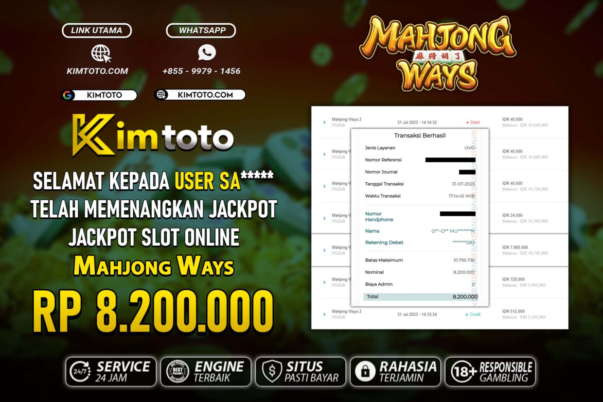 BUKTI PEMBAYARAN MEMBER JP SLOT ONLINE DI KIMTOTO USER ID SA