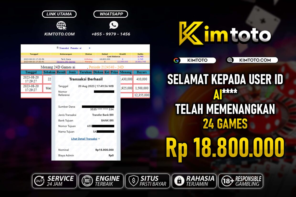 BUKTI PEMBAYARAN MEMBER JP LIVECASINO DI KIMTOTO USER ID AI