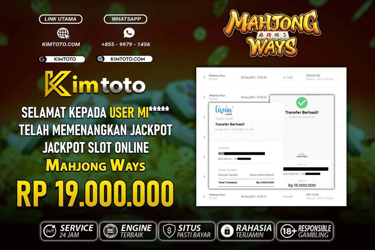 BUKTI PEMBAYARAN MEMBER JP SLOT ONLINE DI KIMTOTO USER ID MI