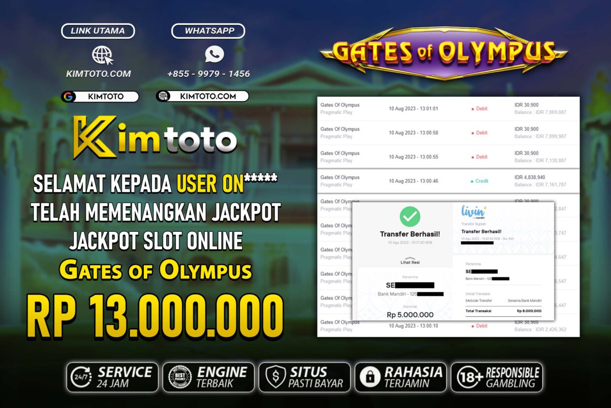 BUKTI PEMBAYARAN MEMBER JP SLOT ONLINE DI KIMTOTO USER ID ON