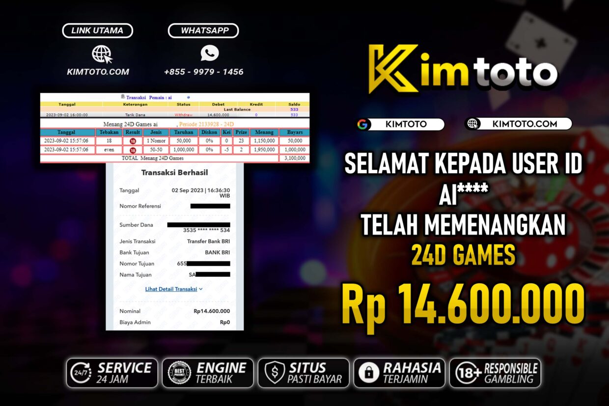 BUKTI PEMBAYARAN MEMBER JP LIVECASINO DI KIMTOTO USER ID AI