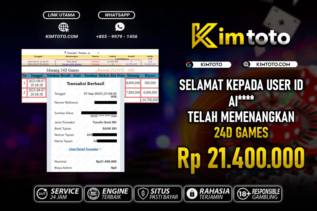 BUKTI PEMBAYARAN MEMBER JP LIVECASINO DI KIMTOTO USER ID AI