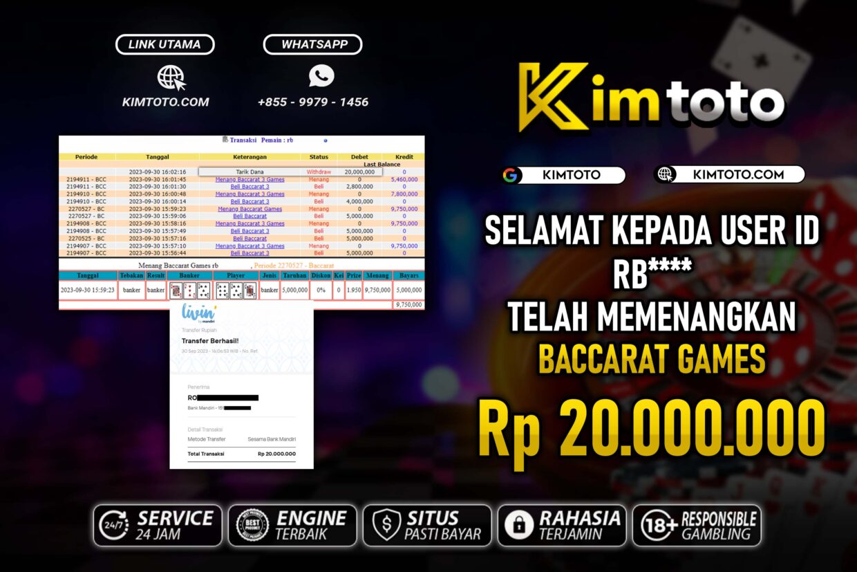 BUKTI PEMBAYARAN MEMBER JP LIVECASINO DI KIMTOTO USER ID RB