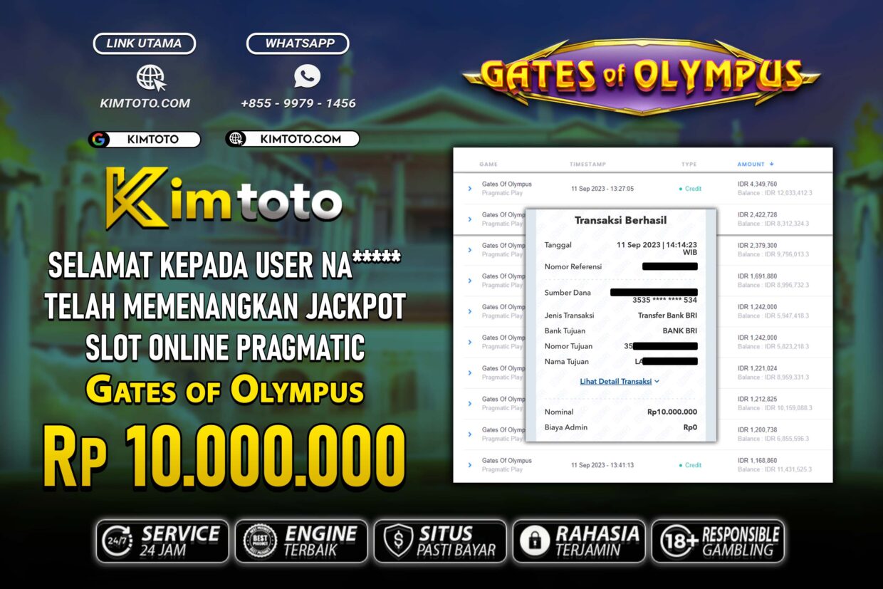 BUKTI PEMBAYARAN MEMBER JP SLOT ONLINE DI KIMTOTO USER ID NA