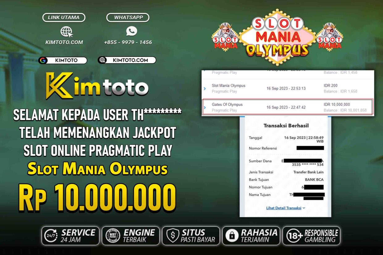 BUKTI PEMBAYARAN MEMBER JP SLOT ONLINE DI KIMTOTO USER ID TH