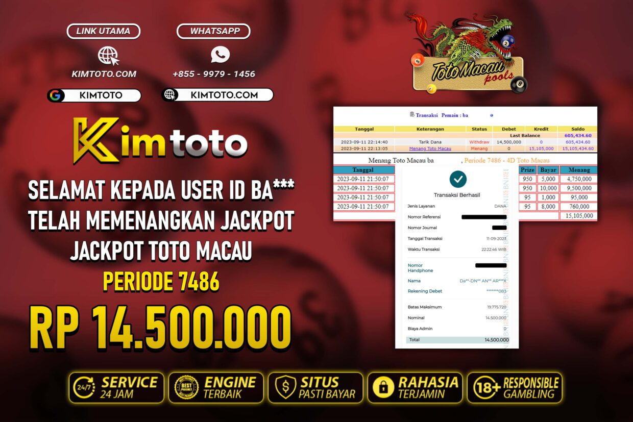 BUKTI PEMBAYARAN MEMBER JP TOGEL TOTOMACAU DI KIMTOTO USER ID BA