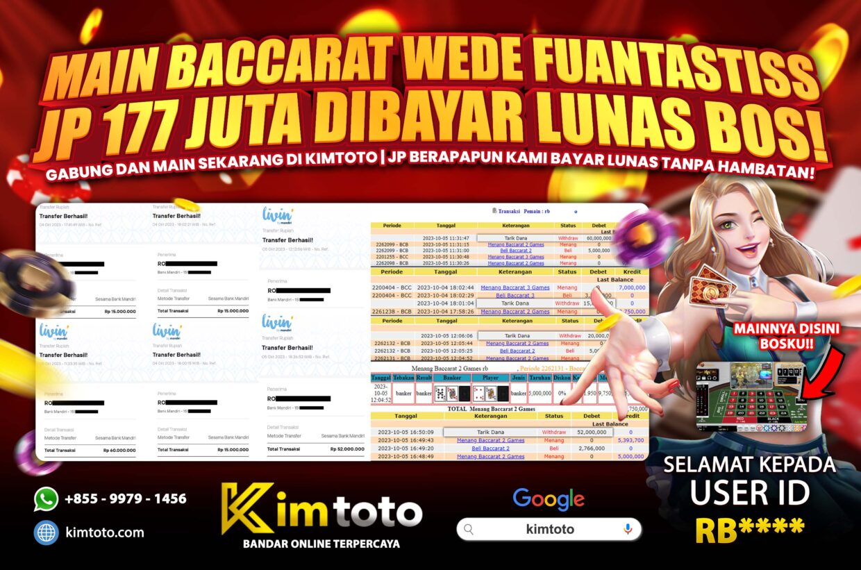 BUKTI PEMBAYARAN MEMBER JP LIVECASINO DI KIMTOTO USER ID RB