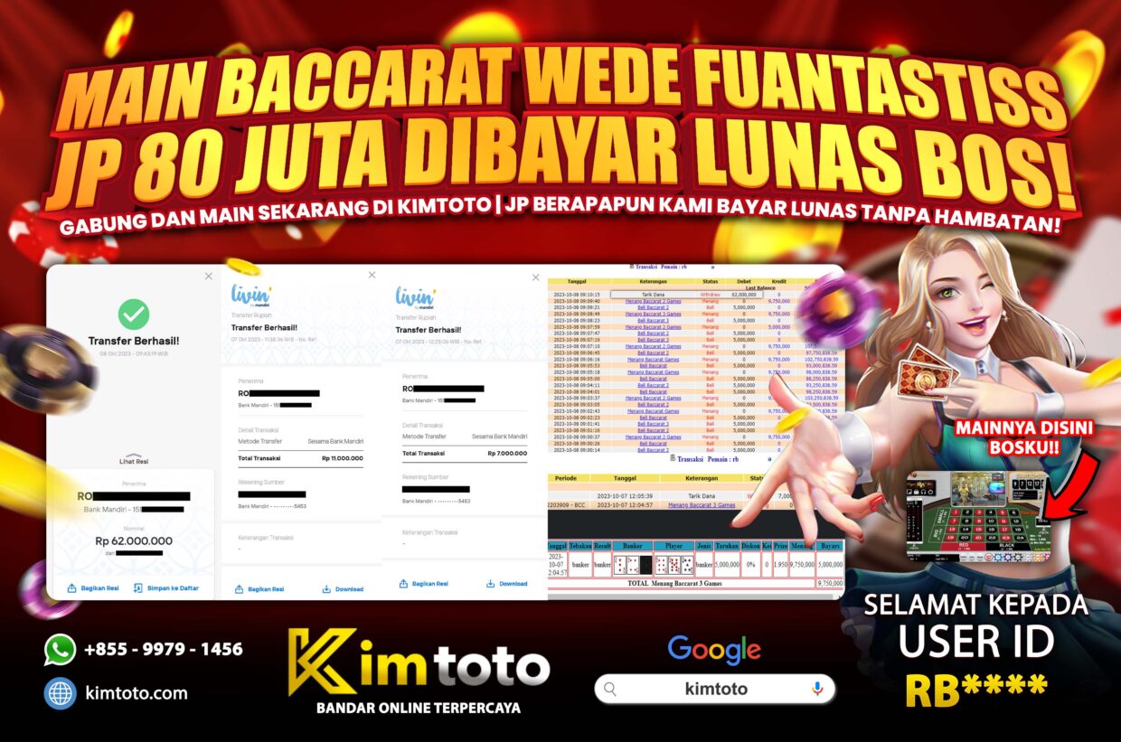 BUKTI PEMBAYARAN MEMBER JP LIVECASINO DI KIMTOTO USER ID RB