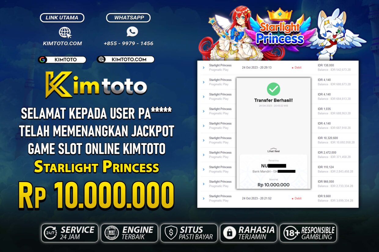 BUKTI PEMBAYARAN MEMBER JP SLOT ONLINE DI KIMTOTO USER ID PA