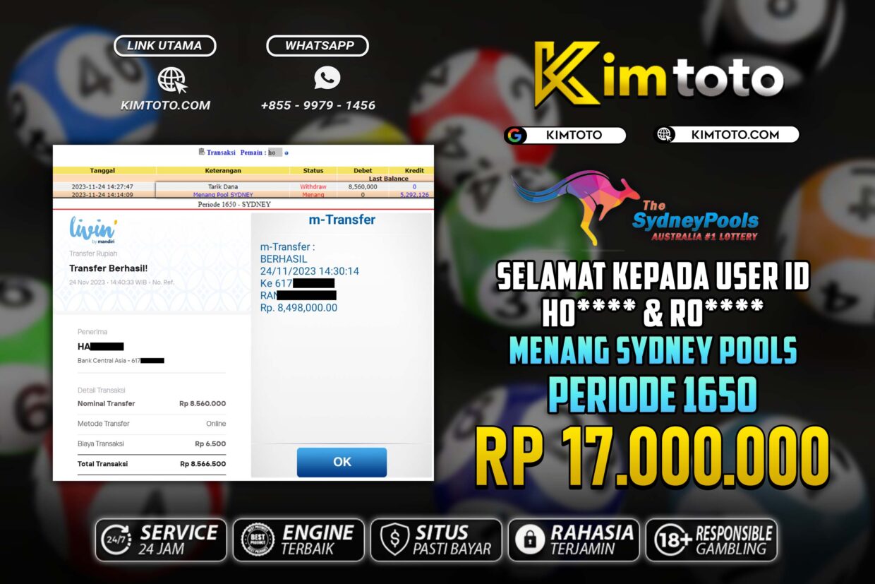 BUKTI PEMBAYARAN MEMBER JP TOGEL SYDNEY DI KIMTOTO USER ID HO