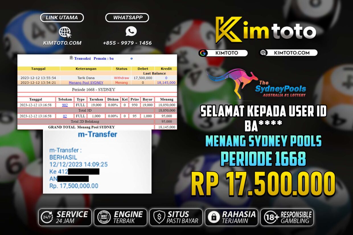 BUKTI PEMBAYARAN MEMBER JP TOGEL SYDNEY DI KIMTOTO USER ID BA