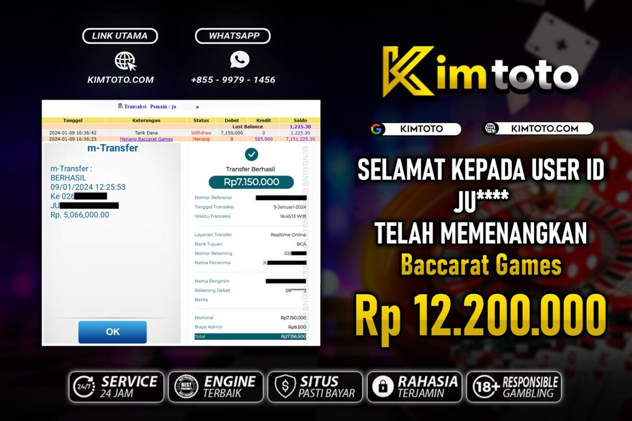 BUKTI PEMBAYARAN MEMBER JP LIVECASINO DI KIMTOTO USER ID JU