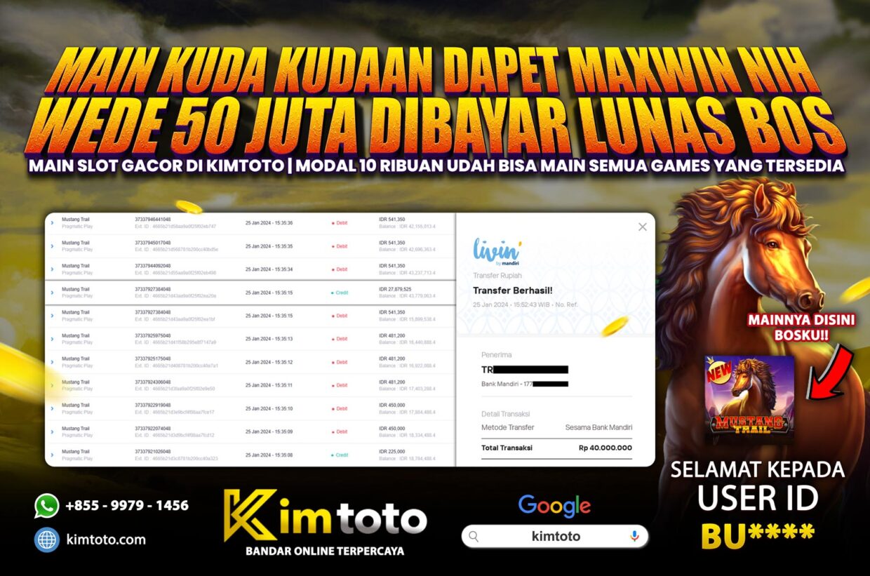 BUKTI PEMBAYARAN MEMBER JP SLOT ONLINE DI KIMTOTO USER ID BU