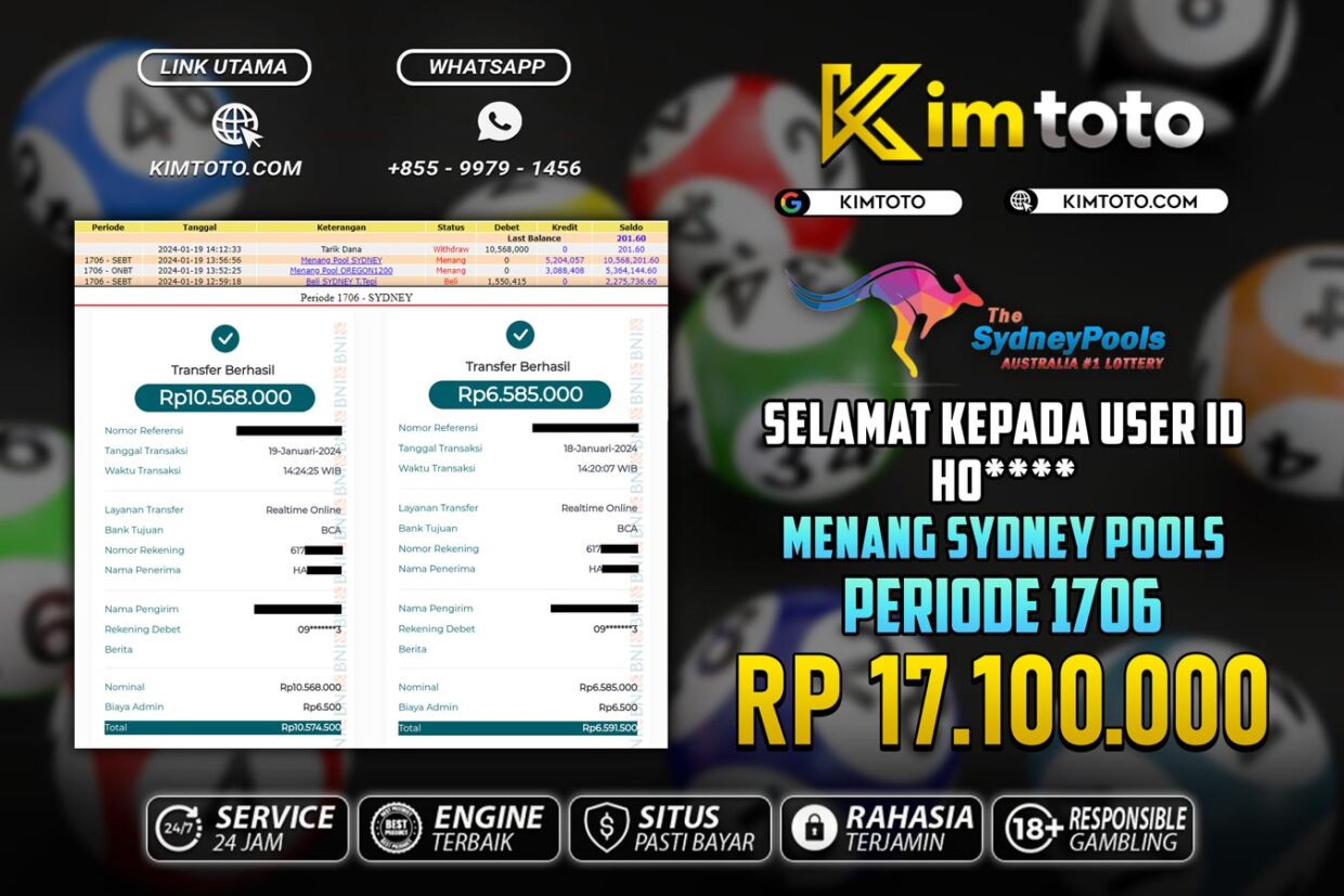 BUKTI PEMBAYARAN MEMBER JP TOGEL SYDNEY DI KIMTOTO USER ID HO